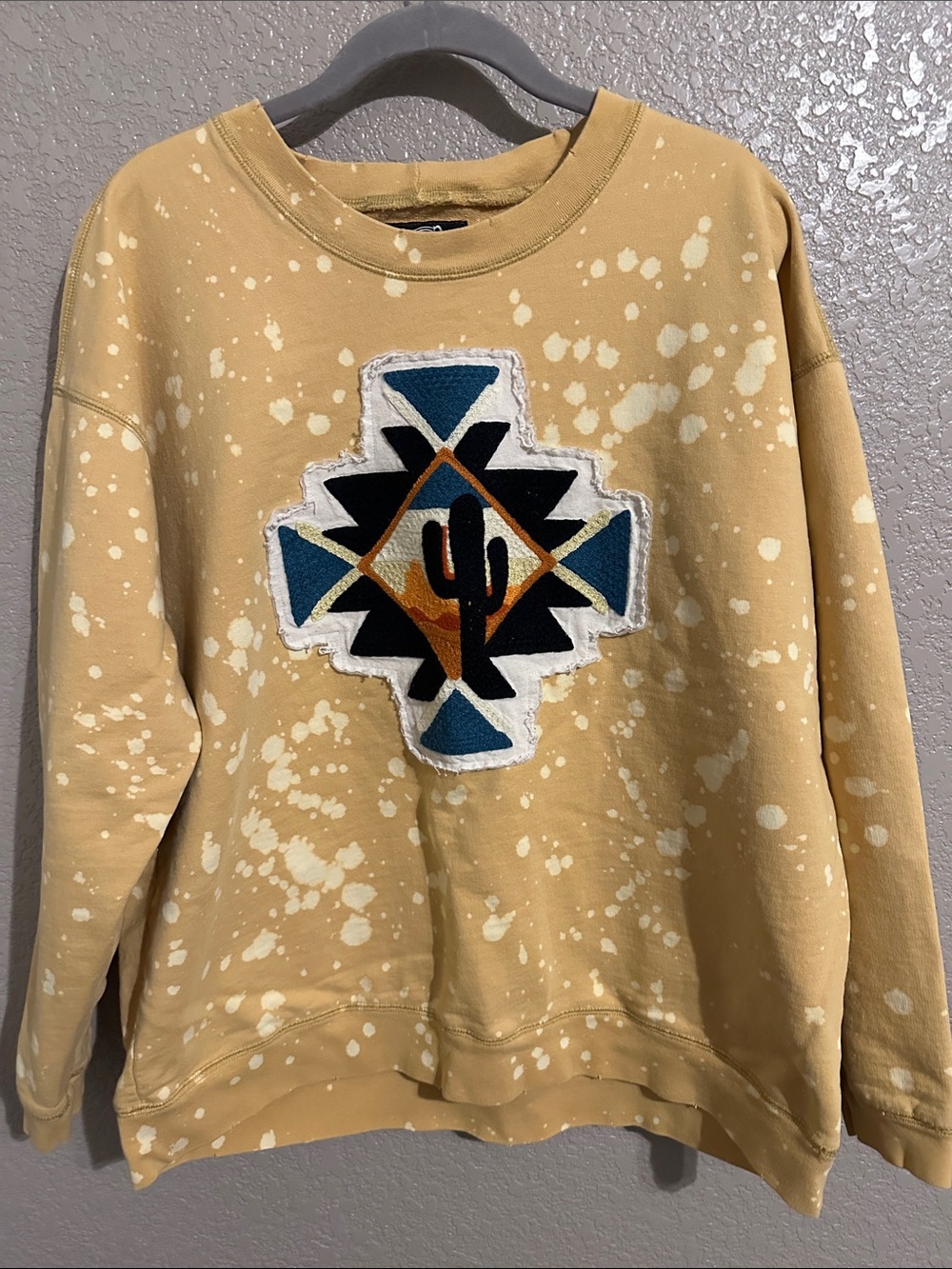 Bleached Tan Desert Patch Crewneck Sweatshirt